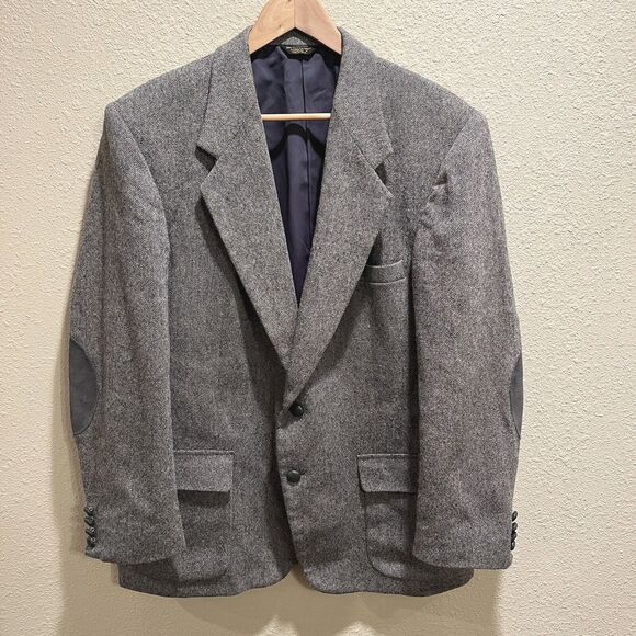 Farah Clothing Co Mens 44R Vintage 2 Button Wool Tweed Blazer Sport Coat Jacket - Picture 1 of 13